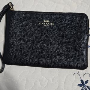 Coach Textured Black Wristlet